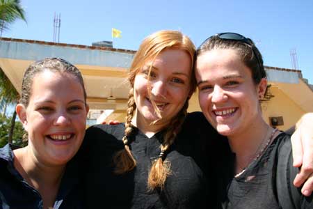 UK volunteers Nicola Brough, Jennie Wilkinson and Clare McGeever